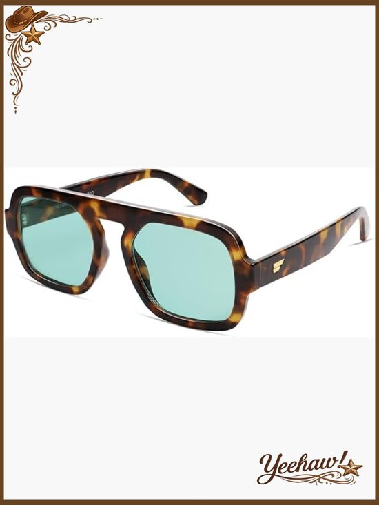 Retro Square Aviator Sunglasses UV400 Protection Unisex Oversized Frame main image 7